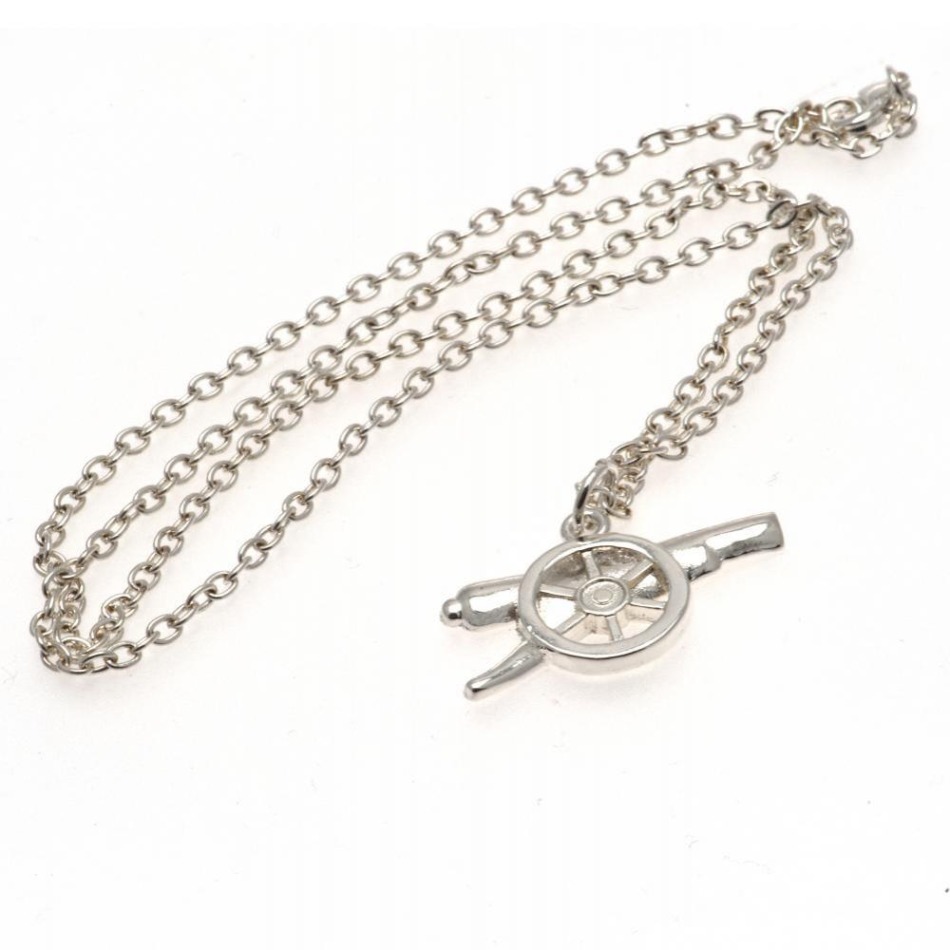 FC Arsenal řetízek na krk s&nbsp;přívěškem Silver Plated Pendant & Chain GN - FC Arsenal klíčenky, náramky, šperky