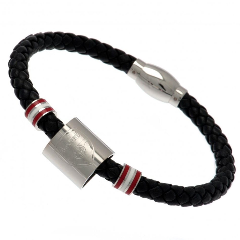 FC Arsenal kožený náramek Colour Ring Leather Bracelet - FC Arsenal klíčenky, náramky, šperky