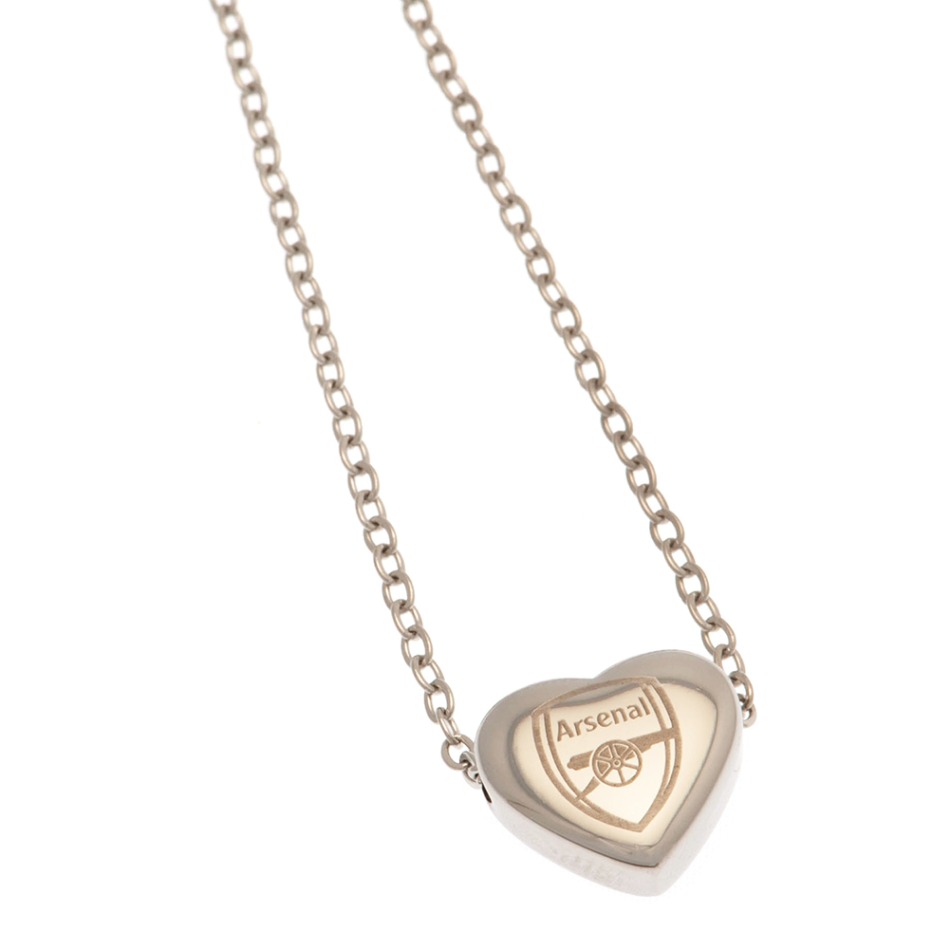 FC Arsenal přívěšek na krk Stainless Steel Heart Necklace - FC Arsenal klíčenky, náramky, šperky