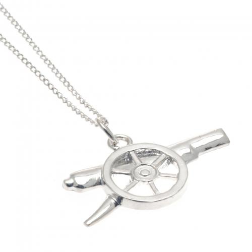 FC Arsenal řetízek na krk s&nbsp;přívěškem Silver Pendant & Chain GN - FC Arsenal klíčenky, náramky, šperky
