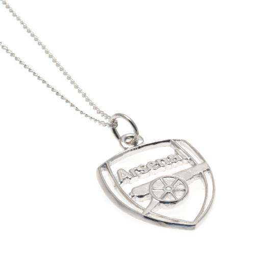 FC Arsenal řetízek na krk s&nbsp;přívěškem Silver Pendant & Chain CR - FC Arsenal klíčenky, náramky, šperky