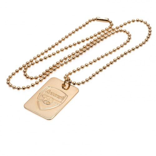 FC Arsenal řetízek na krk se psí známkou Gold Plated Dog Tag & Chain - FC Arsenal klíčenky, náramky, šperky