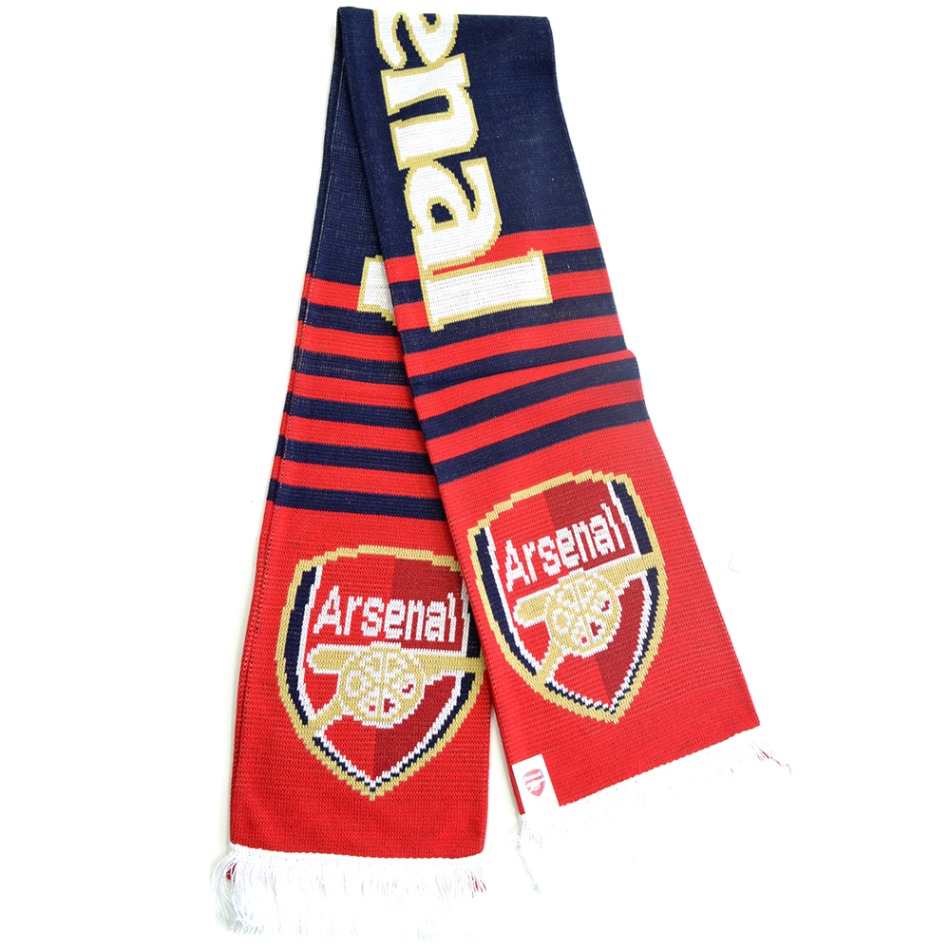 FC Arsenal zimní šála stripe - FC Arsenal kšiltovky, čepice, rukavice
