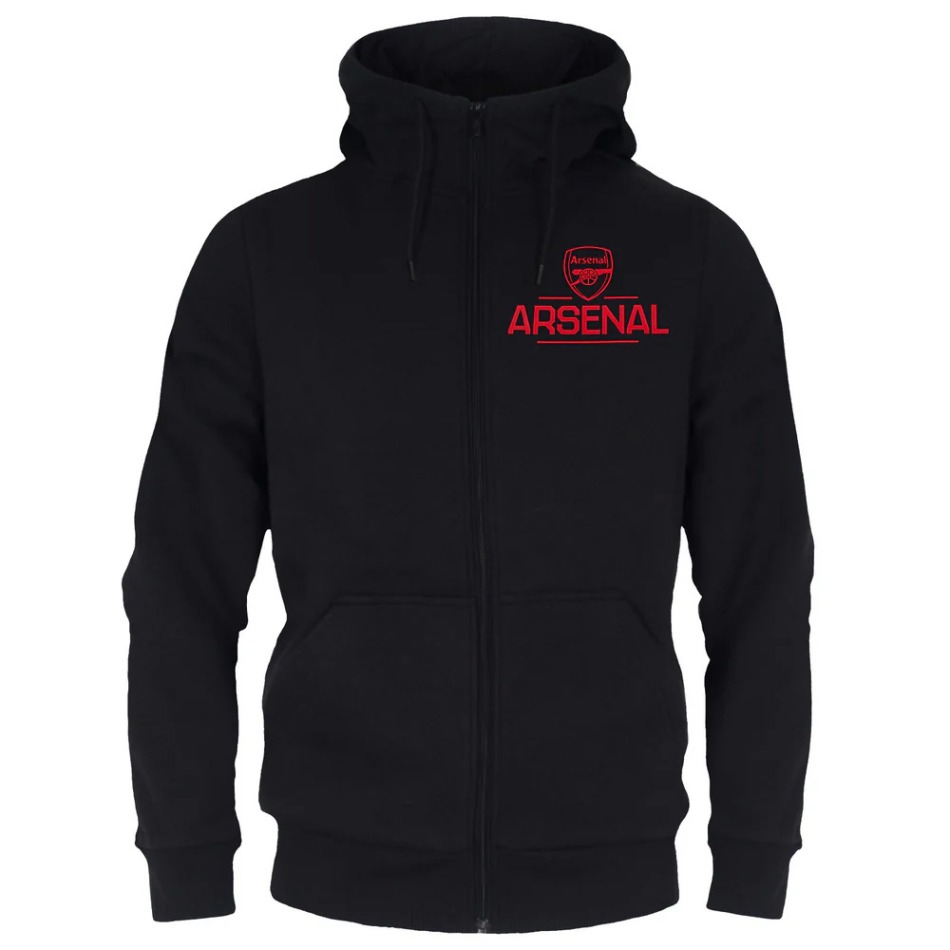 FC Arsenal pánská mikina s&nbsp;kapucí Zip black - FC Arsenal mikiny, Bundy