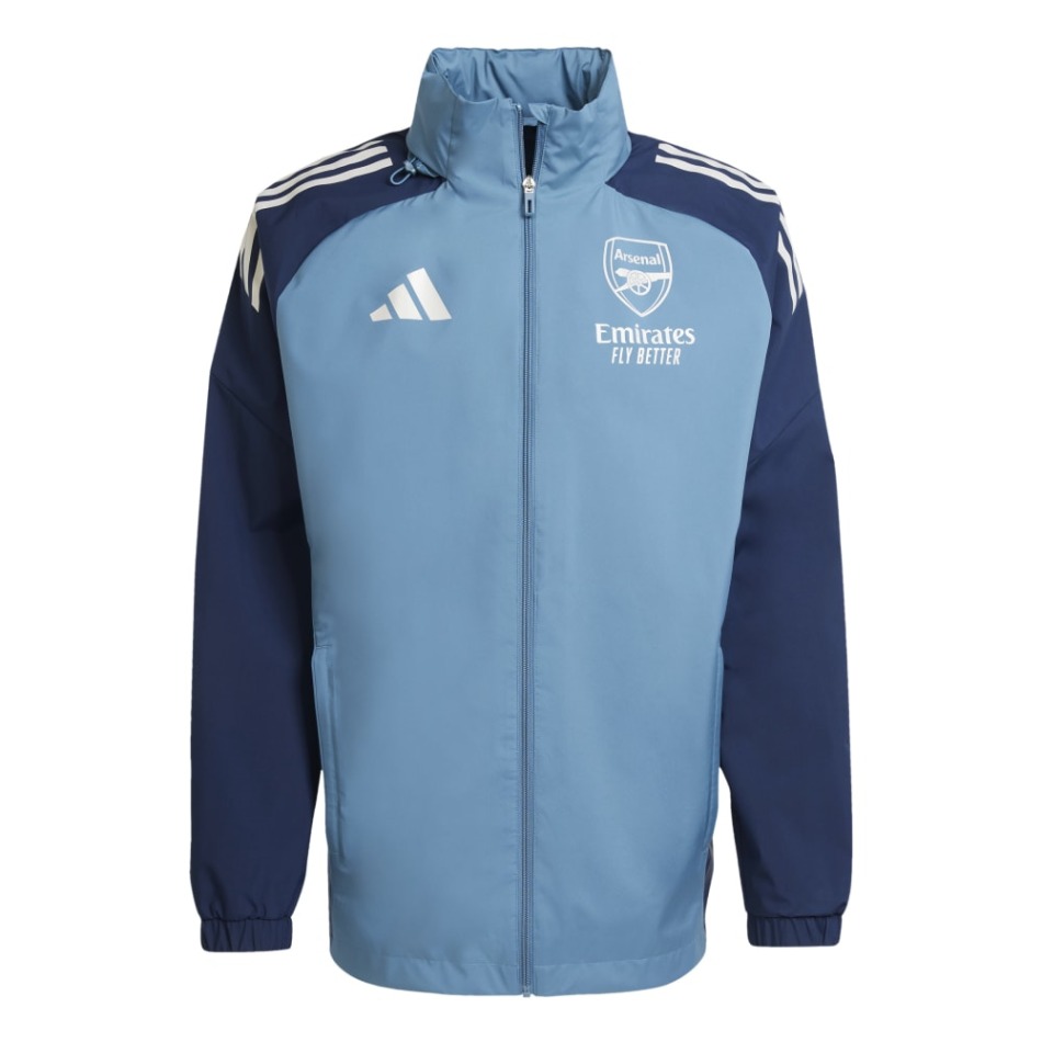 FC Arsenal pánská bunda s&nbsp;kapucí Allweather blue - FC Arsenal mikiny, Bundy