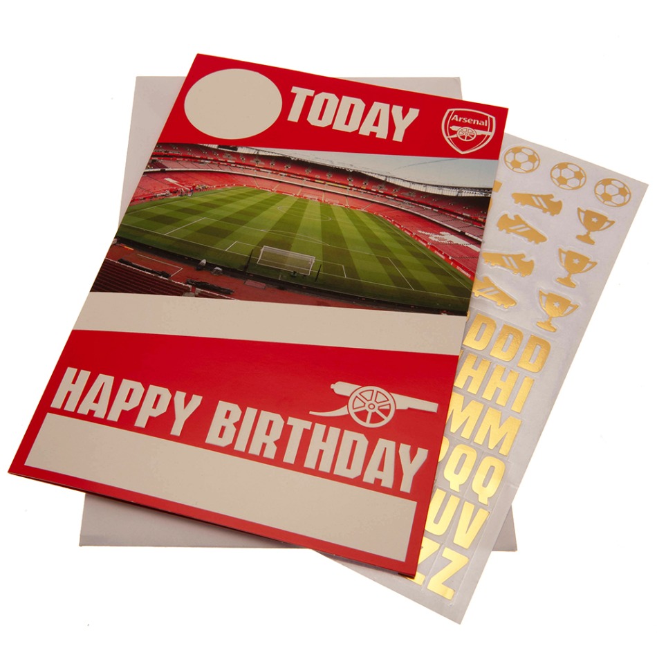 FC Arsenal narozeninové přání se samolepkami Hope you have a&nbsp;brilliant day - FC Arsenal ostatní suvenýry