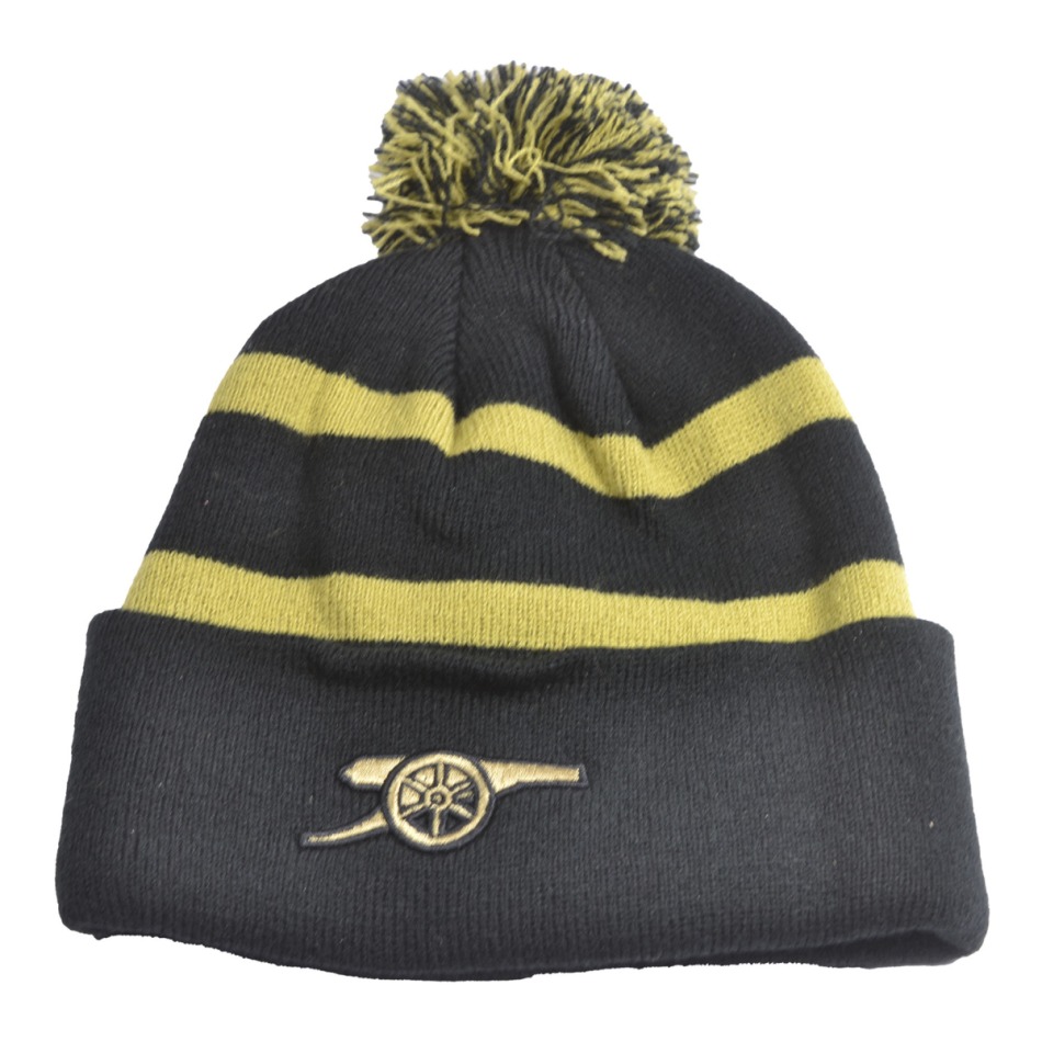FC Arsenal zimní čepice Bobble Stripe gold