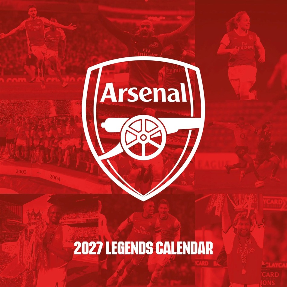 FC Arsenal kalendář Legends Square 2027 - FC Arsenal vlajky, plakáty