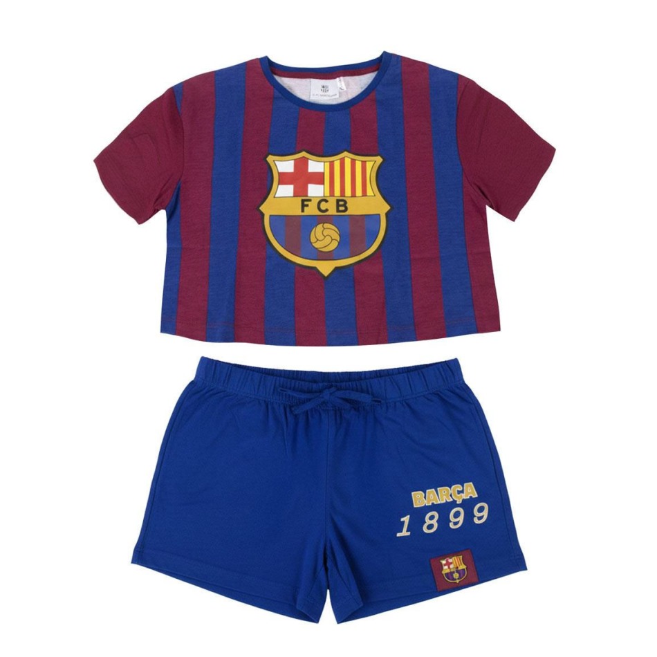 Dámské pyžamo BARCELONA FC Short Stripe - FC Barcelona dámské oblečení