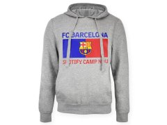 FC Barcelona dětská mikina s kapucí Camp Nou grey