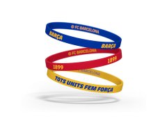 FC Barcelona dětský gumový náramek 3pack Tricolor