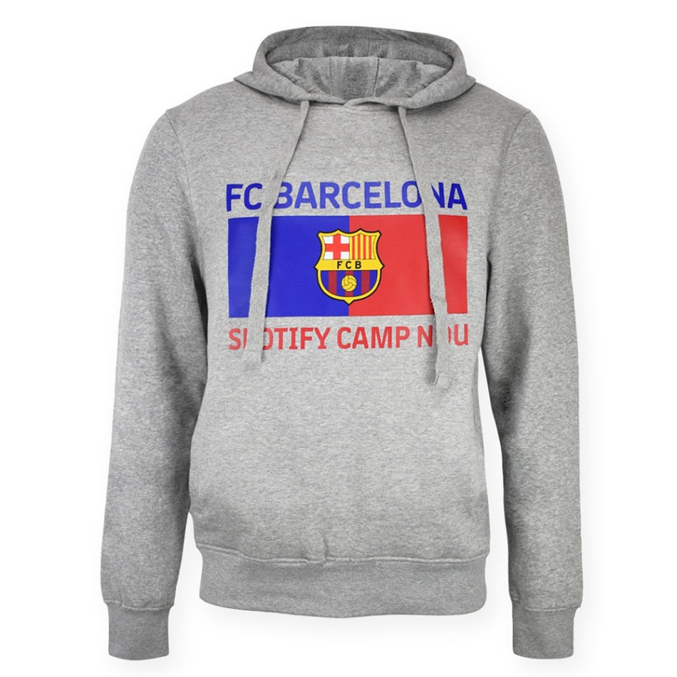 FC Barcelona pánská mikina s&nbsp;kapucí Bandera grey - FC Barcelona mikiny, bundy