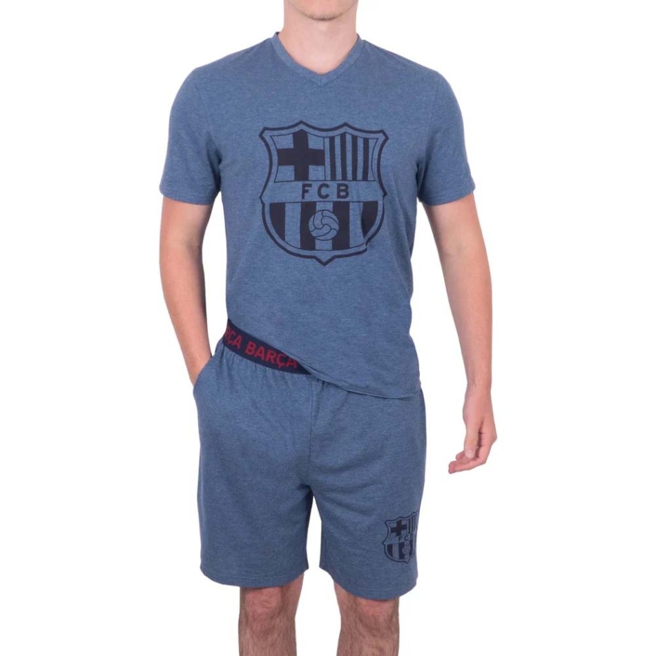 Pyžamo BARCELONA FC Short Blue Marl - FC Barcelona ostatní modní doplňky