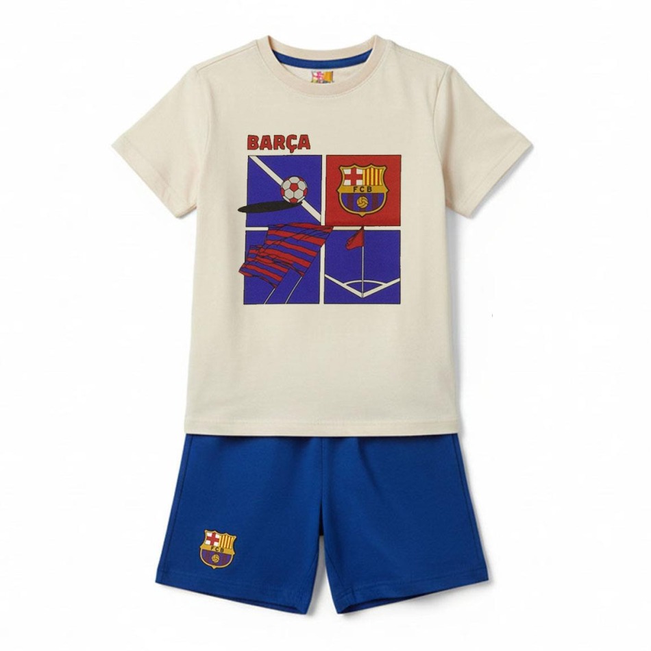 FC Barcelona dětské pyžamo Short beige - FC Barcelona ostatní modní doplňky