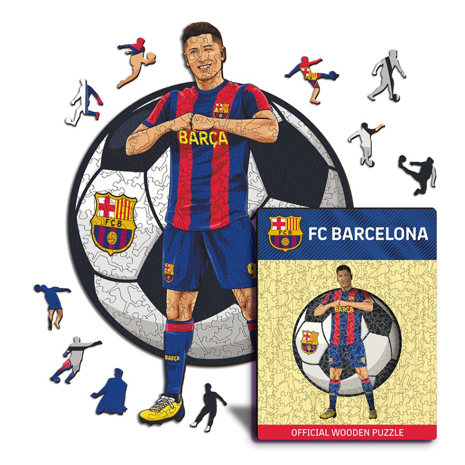 FC Barcelona dřevěné puzzle Lewandowski 270 pcs - FC Barcelona ostatní suvenýry
