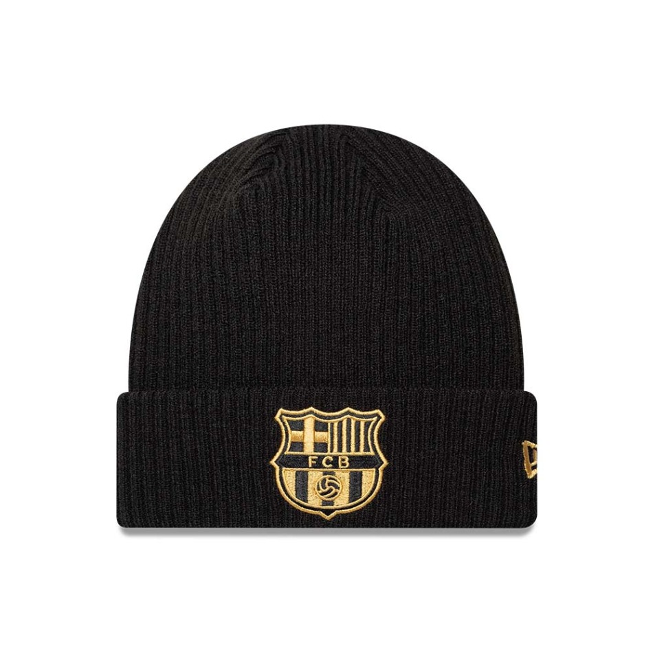 FC Barcelona zimní čepice Cuff Knit gold - FC Barcelona šály, čepice, rukavice