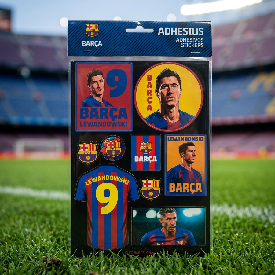 FC Barcelona samolepky Lewandowski - FC Barcelona školní a&nbsp;kancelářské potřeby