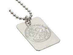 FC Celtic řetízek na krk se psí známkou Silver Plated Dog Tag & Chain