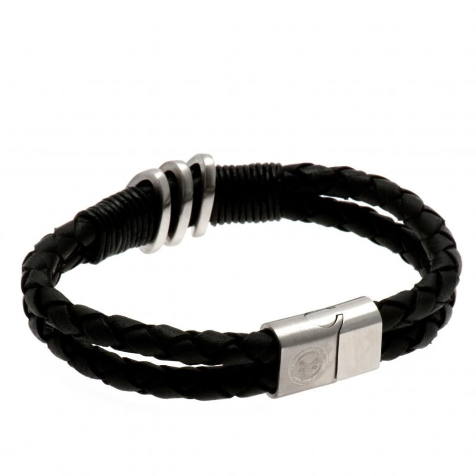 FC Celtic kožený náramek Leather Bracelet