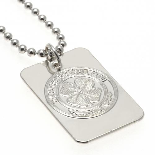 FC Celtic řetízek na krk se psí známkou Silver Plated Dog Tag & Chain - FC Celtic klíčenky, náramky, šperky