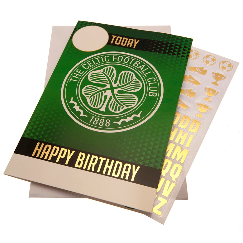 FC Celtic narozeninové přání se samolepkami To a&nbsp;No.1 Celtic Fan! Have an amazing day - FC Celtic ostatní suvenýry