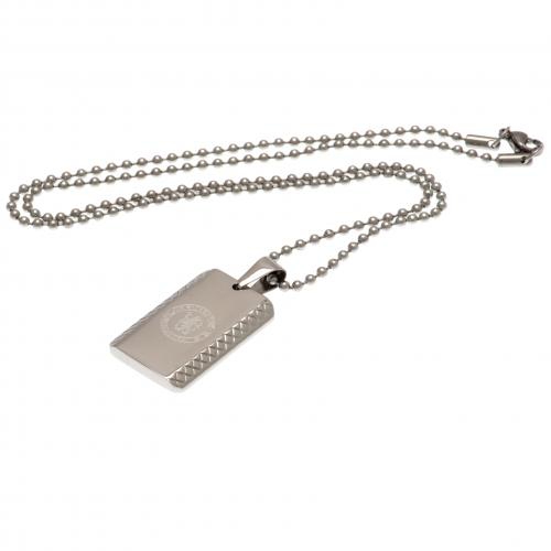 FC Chelsea řetízek na krk se psí známkou Dog Tag & Chain PT - FC Chelsea klíčenky, náramky, šperky
