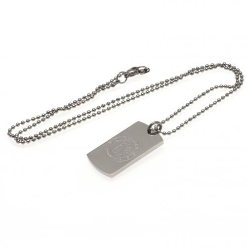 FC Chelsea řetízek na krk se psí známkou Engraved Dog Tag & Chain - FC Chelsea klíčenky, náramky, šperky
