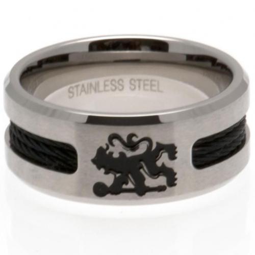 FC Chelsea prsten Black Inlay Medium - FC Chelsea klíčenky, náramky, šperky