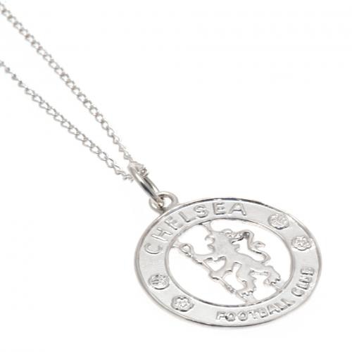 FC Chelsea řetízek na krk s&nbsp;přívěškem Sterling Silver Pendant & Chain CR - FC Chelsea klíčenky, náramky, šperky