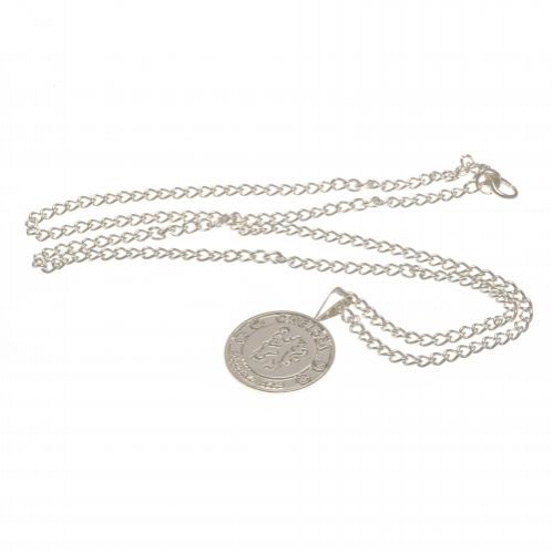 FC Chelsea řetízek na krk s&nbsp;přívěškem Silver Plated Pendant & Chain XL - FC Chelsea klíčenky, náramky, šperky
