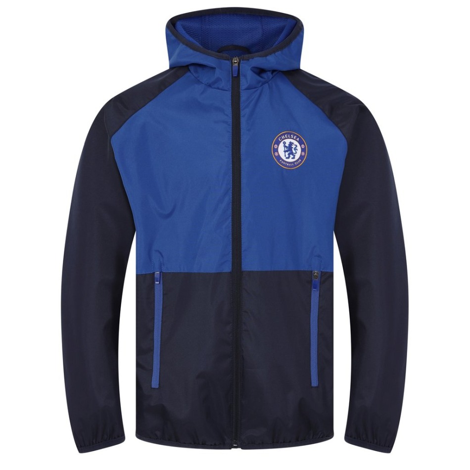 FC Chelsea pánská bunda s&nbsp;kapucí shower navy royal - FC Chelsea mikiny, bundy