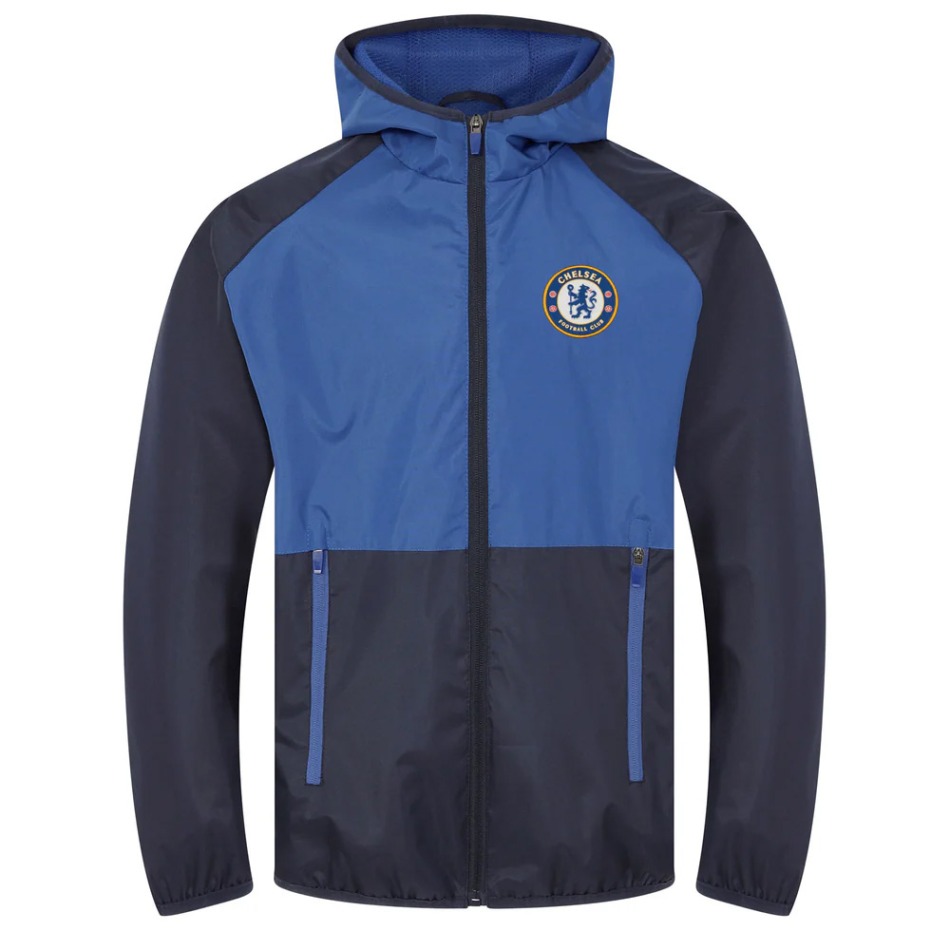 FC Chelsea pánská bunda s&nbsp;kapucí shower navy royal - FC Chelsea mikiny, bundy