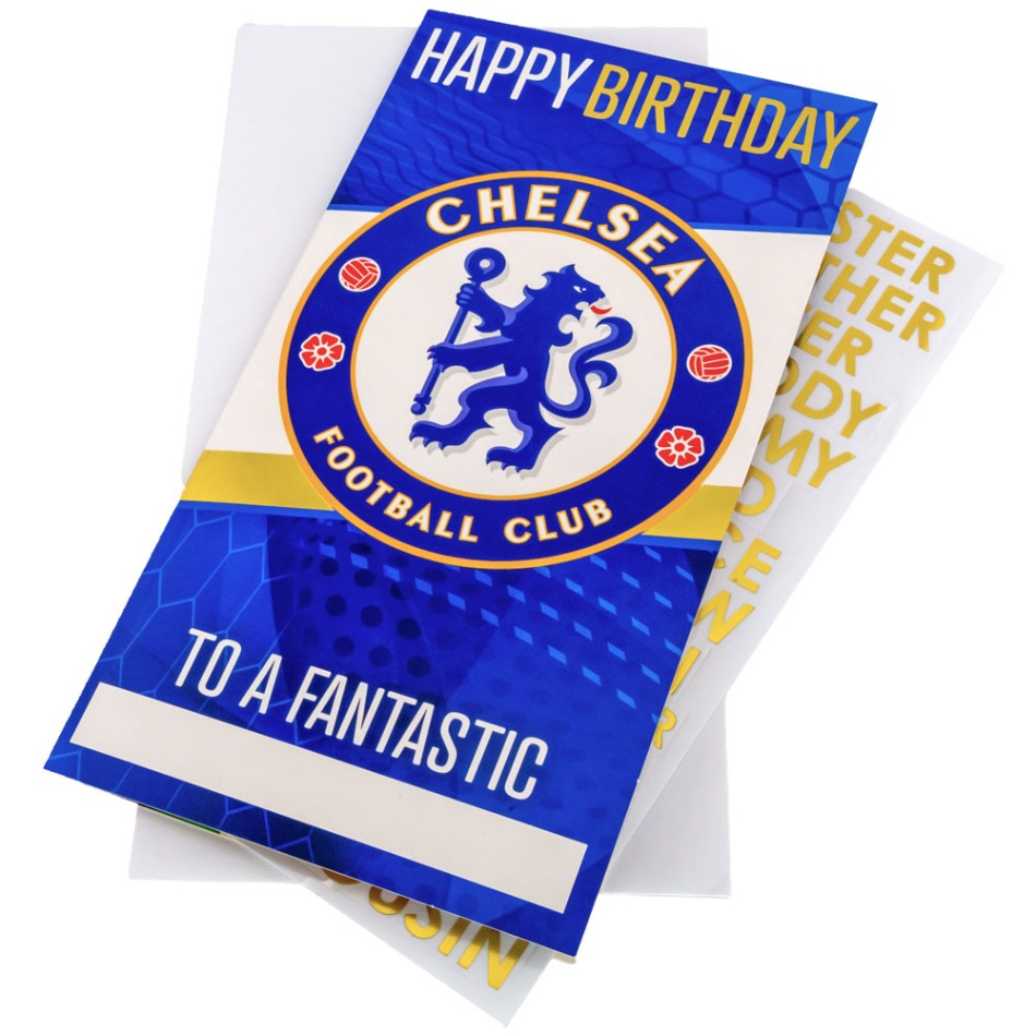 FC Chelsea narozeninové přání se samolepkami Personalised Birthday Card - FC Chelsea ostatní suvenýry