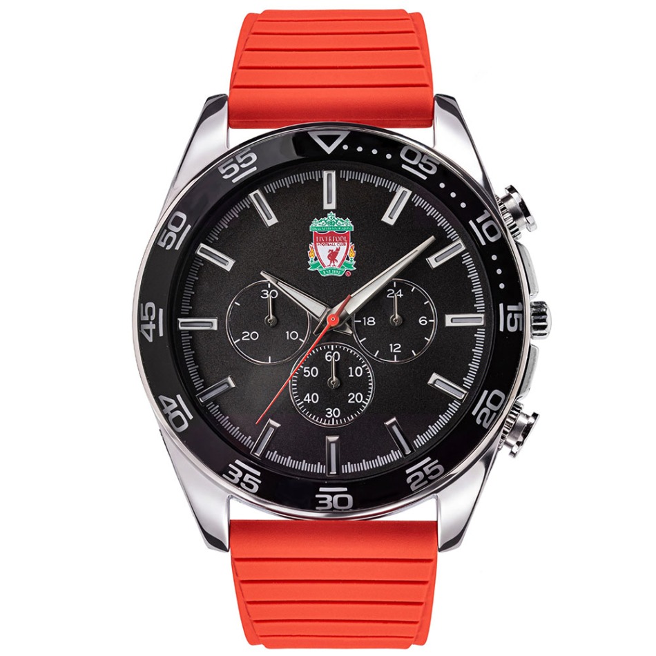 Liverpool FC Mens Silicone Strap Chronograph Watch - FC Liverpool hodiny, hodinky, budíky