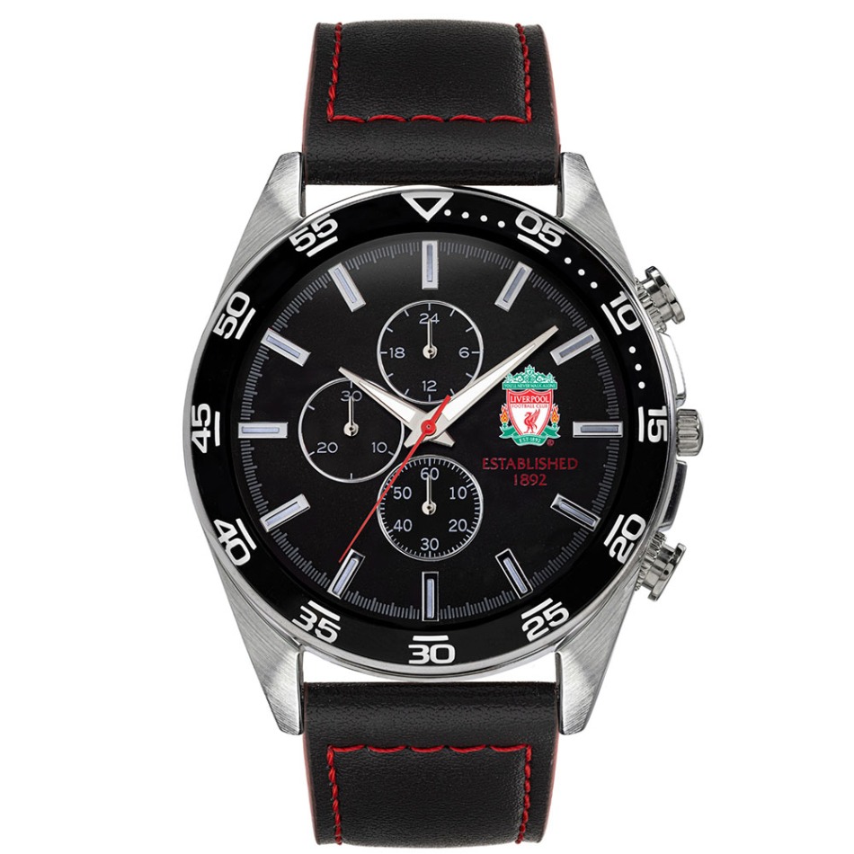 Liverpool FC Mens Leather Strap Chronograph Watch - FC Liverpool hodiny, hodinky, budíky