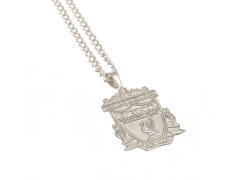 FC Liverpool řetízek na krk s&nbsp;přívěškem Silver Plated Pendant & Chain XL