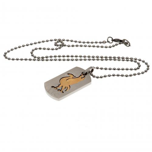 FC Liverpool řetízek na krk se psí známkou Bi Colour Cut Out Dog tag & chain