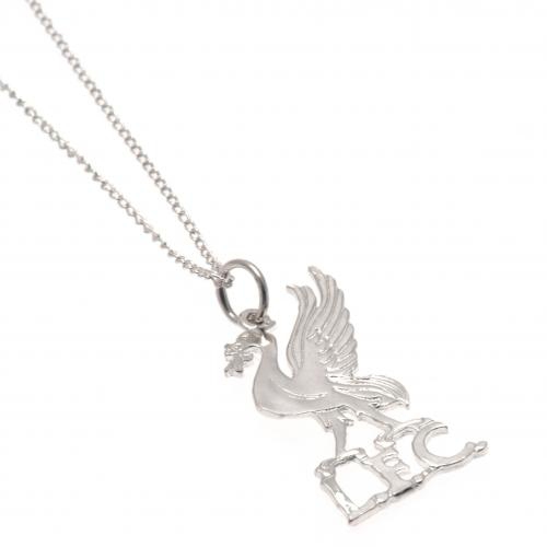 FC Liverpool řetízek na krk s&nbsp;přívěškem Sterling Silver Pendant & Chain LB - FC Liverpool klíčenky, náramky, šperky