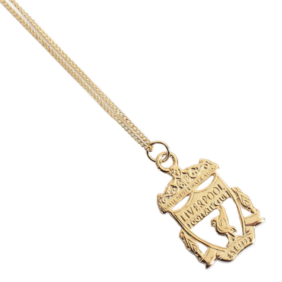 FC Liverpool řetízek na krk s&nbsp;přívěškem 18ct Gold Plated on Silver Crest