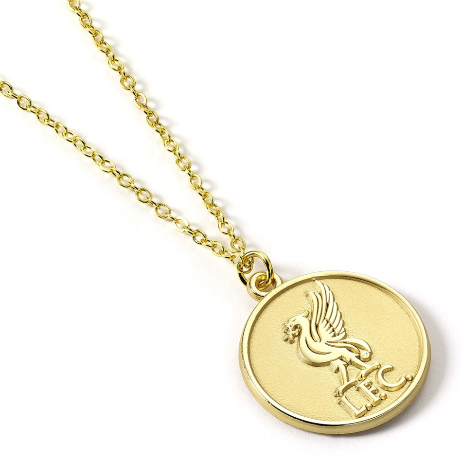 FC Liverpool přívěšek na krk Gold Finish Crest Necklace - FC Liverpool klíčenky, náramky, šperky