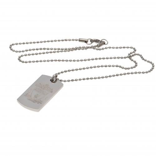 FC Liverpool řetízek na krk se psí známkou Engraved Dog Tag & Chain CR - FC Liverpool klíčenky, náramky, šperky