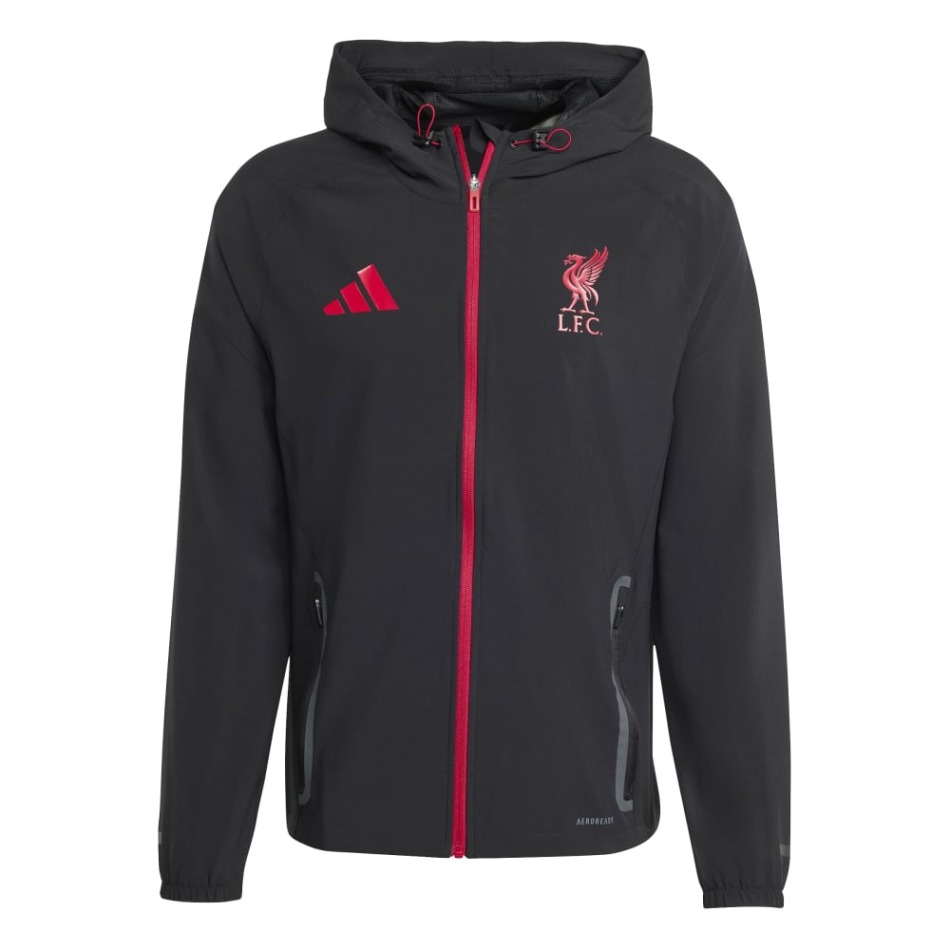 FC Liverpool pánská bunda s&nbsp;kapucí Vis Tech Travel black - FC Liverpool mikiny, bundy