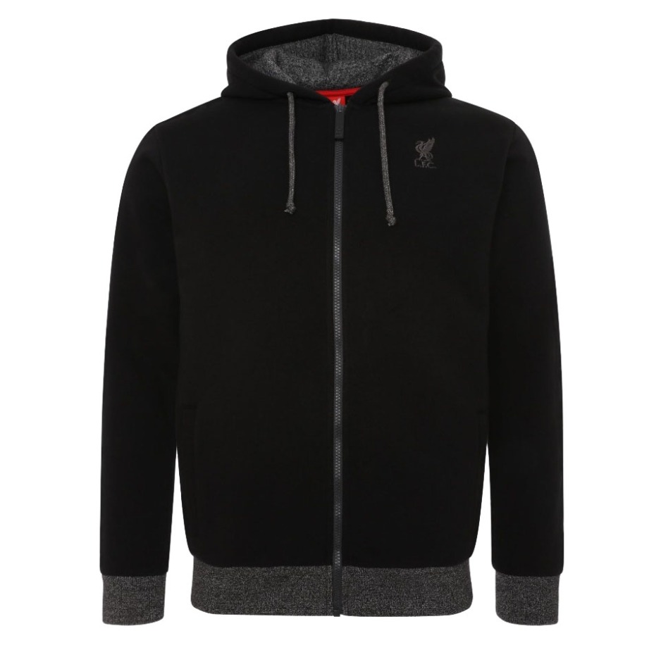 FC Liverpool pánská mikina s kapucí zip thru black