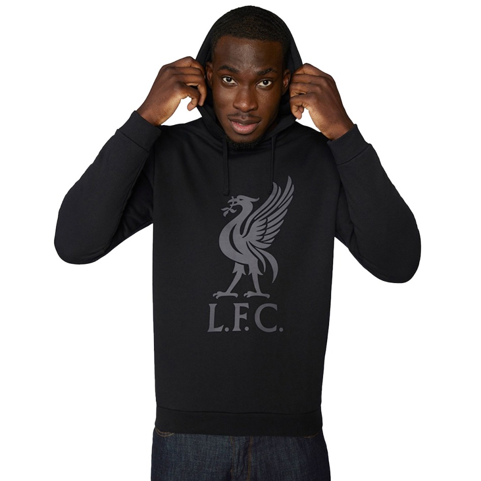 FC Liverpool pánská mikina s&nbsp;kapucí Liverbird black - FC Liverpool mikiny, bundy