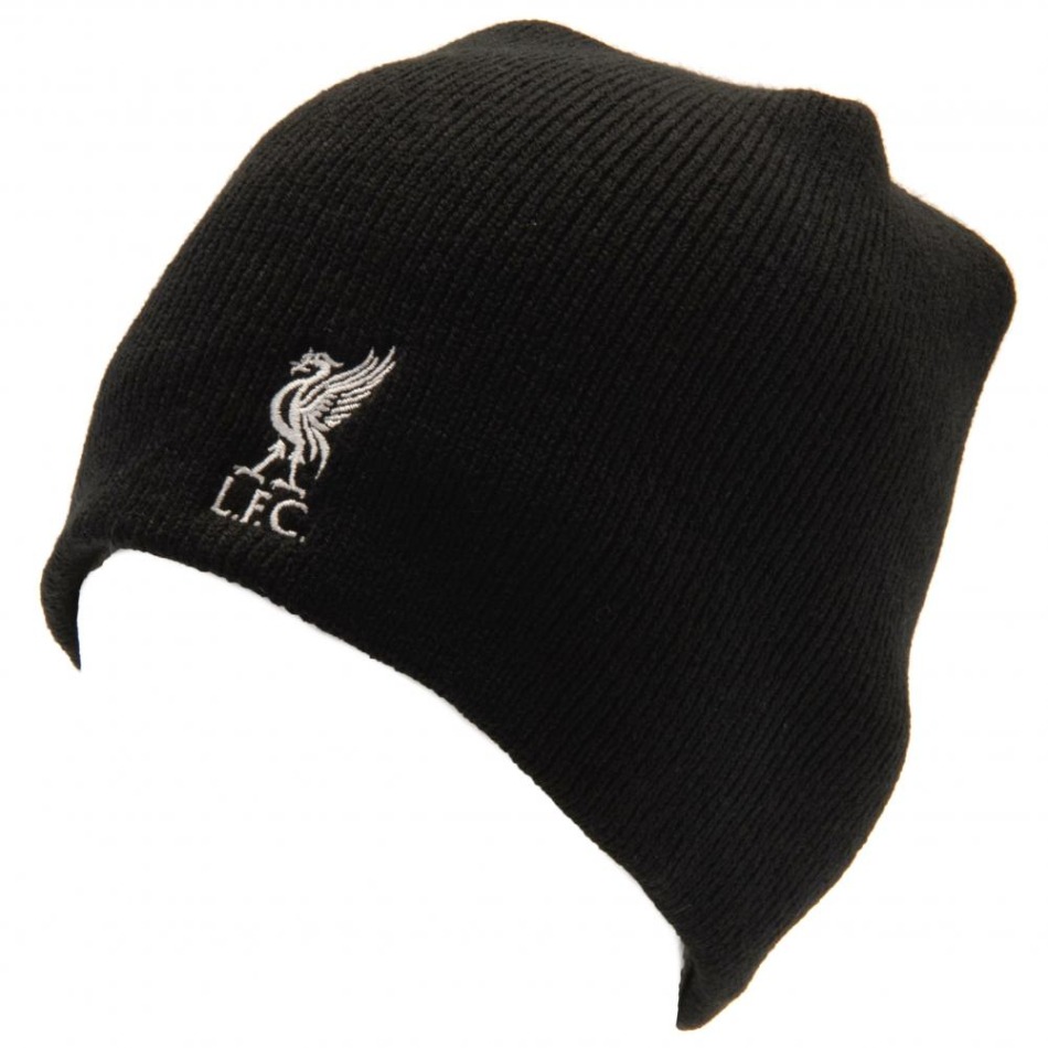 FC Liverpool zimní čepice black Knitted BK - FC Liverpool šály, čepice, rukavice