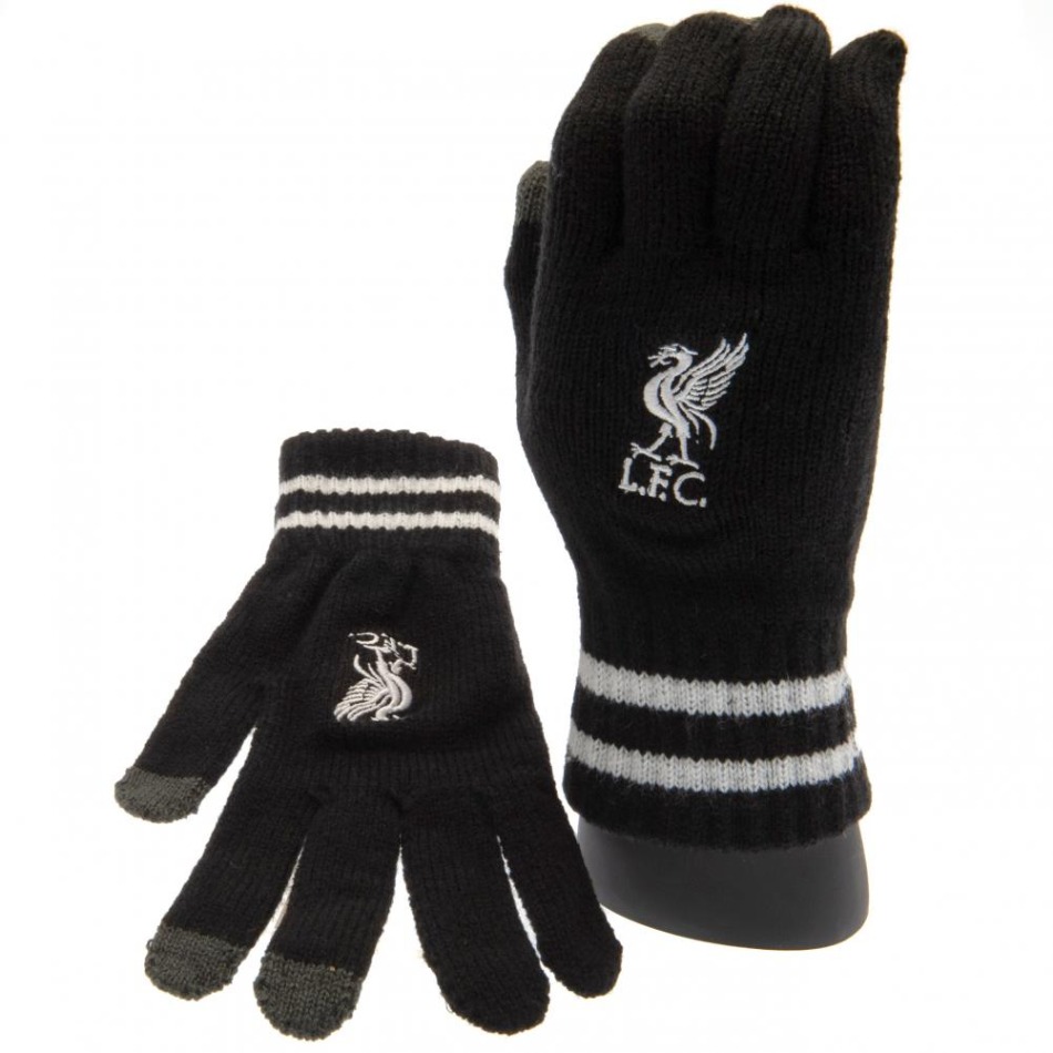 FC Liverpool dětské rukavice Touchscreen Knitted Gloves Youths BK - FC Liverpool šály, čepice, rukavice