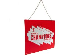 FC Liverpool cedule na zeď Champions Of Europe Metal Sign