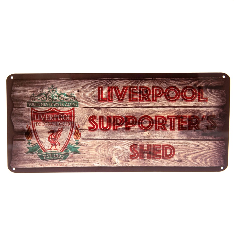 FC Liverpool cedule na zeď Shed Sign - FC Liverpool vlajky, plakáty
