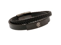 FC Rangers náramek Black IP Leather Bracelet