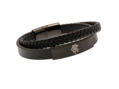 FC Rangers náramek Black IP Leather Bracelet